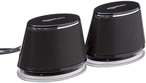 Amazon Basics - Altavoces de ordenador alimentados por USB con sonido dinámico | Negro, juego de 1