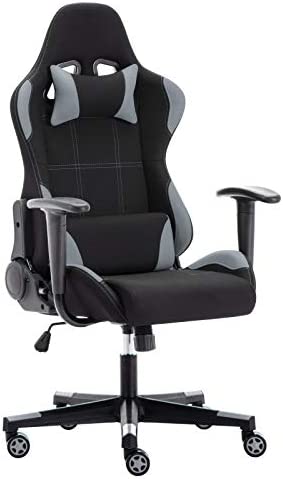 IntimaTe WM Heart Gaming con Tela Flexible, Oficina Giratoria, Ergonómica Silla con Alto Respaldo,Altura Ajustable y Mecanismo de Inclinación, Color, Metal, Gris-2, 75 x 65 x 28 cm
