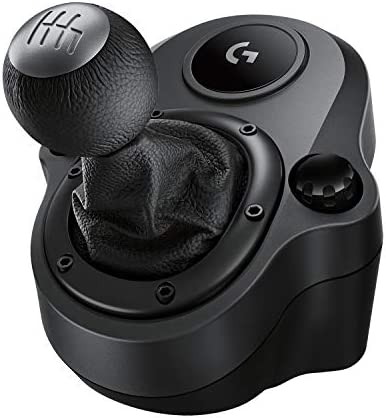 Logitech G Driving Force Palanca de Cambio para Volantes de Carreras G29 y G920, 6 Velocidades, Marcha Atrás a Presion, Acero y Cuero, PS4/Xbox One/PC/Mac - Negro