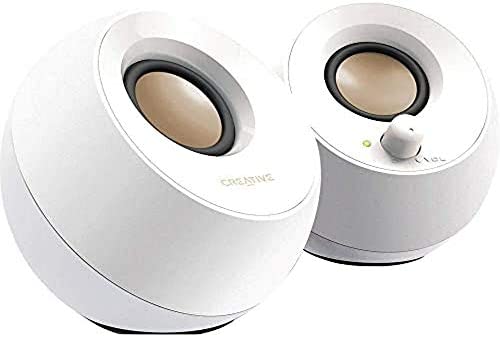 Creative Labs Pebble 4.4W blanco altavoz - Altavoces (2.0 canales, Alámbrico, 3,5 mm, 4,4 W, 100 - 17000 Hz, blanco)