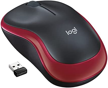 Logitech M185 Ratón Inalámbrico, 2.4GHz con Mini Receptor USB, Batería de 12 Meses, Seguimiento Óptico con Resolución de 1000 dpi, Ambidiestro, Compatible con PC, Mac, Portátil - Rojo