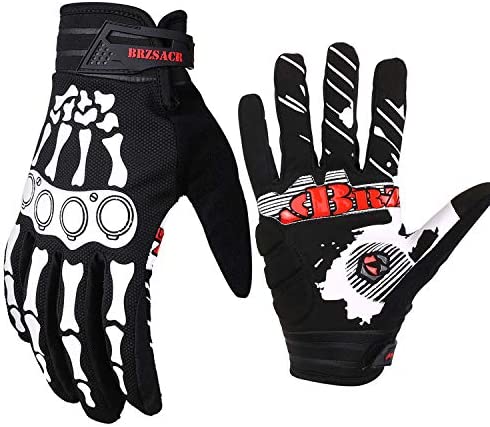 BRZSACR Guantes de Ciclismo Primavera Verano Ligero Pantalla táctil Guantes de Bicicleta de montaña Guantes de Motocicleta Gel de Dedo Completo Acolchado Diseño de Esqueleto de Moda para