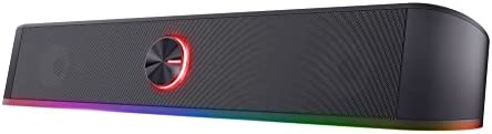 Trust Gaming Barra de Sonido con Iluminación RGB GXT 619 Thorne - Altavoces PC Gaming Estéreo 2.0, 12 W, Alimentación USB, 3,5 mm Jack, para PC, Ordenador Portátil, TV - Negro