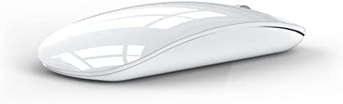 Uiosmuph U58 Ratón Inalámbrico Recargable, 2.4GHz Silencioso Wireless Mouse Receptor USB Mini Ratón Compatible con Laptop, PC, Ordenador, Chromebook, Notebook (Blanco)