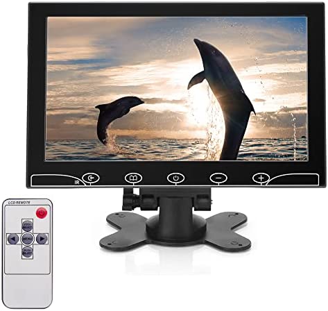 AISHICHEN Monitor de Monitor de 10.1 Pulgadas, Monitor de Raspberry PI 1024x600 HDMI, Monitor portátil con AV/VGA/HDMI/BNC/USB Auriculares Soporte de Altavoz Incorporado/para Car PC/DVD/TV
