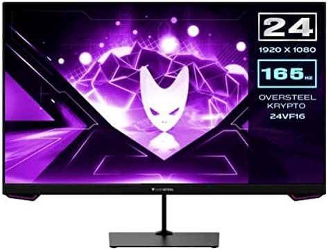 Oversteel KRYPTO Monitor de PC Gaming Plano de 24'' FullHD (1920x1080, LED, VA,16:9, 1ms, 165 Hz, HDMI, Display Port), Negro