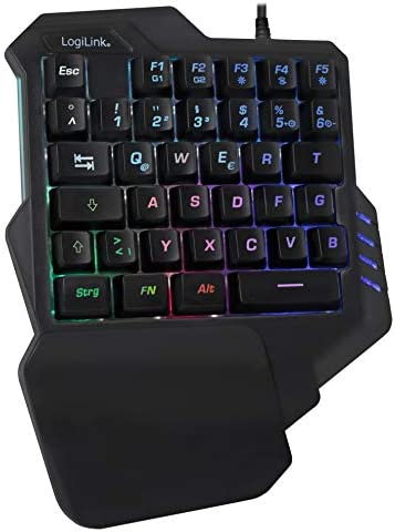 LogiLink Teclados Marca Modelo Keyboard One-Hand-Gaming mit RGB - ID0181