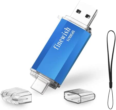 Tipo C Memoria USB 128gb, Pen Drive USB C 128 GB 2 en 1 Tipo C Y USB 2.0 Memoria Flash 128gb para Smartphones Android, Windows, Android, Pc, Tabletas, Almacenamiento DE Datos Externo Etc (Azul)