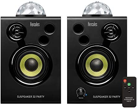 Hercules DJSpeaker 32 Party - Monitores de audio activos 2 x 15 watts RMS con bolas de luz integradas