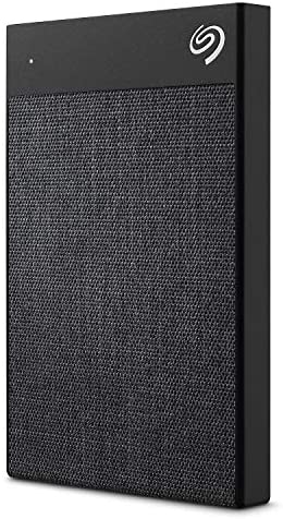 Seagate Ultra Touch, 2 TB, Disco duro externo, USB-C, USB 3.0, 2 meses de suscripción a Adobe CC Photography, 2 años servicios Rescue, Negro (STHH2000400)
