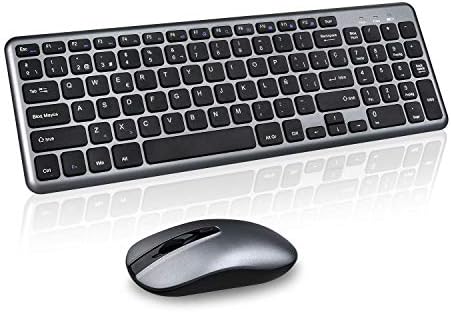cimetech Teclado y Ratón Español, Inalámbrico de Teclado y Mouse, Keyboard and Mouse Teclado portátil Compacto de tamaño Completo con Mouse para computadora de Escritorio PC portátil con Windows