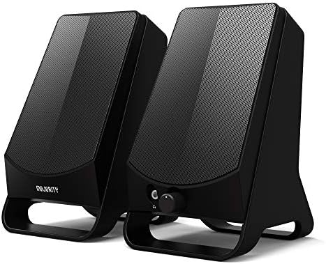 MAJORITY DX10 Altavoces Mini 10W con Cable USB para Ordenador de sobremesa, Ideal como Altavoces para Gaming, para Monitor de Ordenador/portátil, conexión Auxiliar/3,5 mm