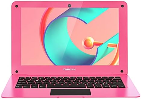 TOPOSH PC Ordenador Portátil 10,1" Windows 10 2GB RAM 32GB ROM eMMC Atom X5-Z8350 1,92 GHz Quad-Core Vitesse CPU 1,92 GHz WiFi, USB 2.0, con Teclado QWERTY， Bluetooth 4.0 HDMI – Blanco