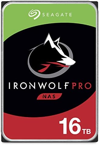 Seagate IronWolf Pro, 16TB, NAS, Disco duro interno, HDD, CMR 3,5" SATA 6GB/s, caché 256 MB, almacenamiento RAID, 3 años Rescue Services (ST16000NE000)