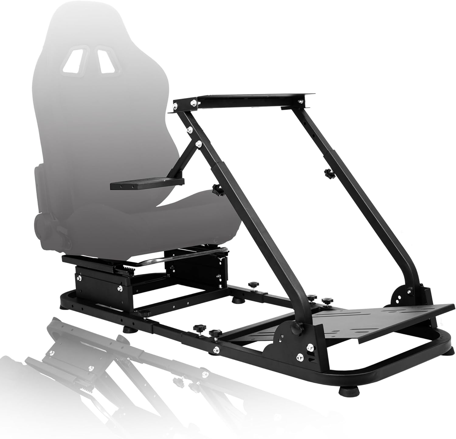 Dardoo Soporte de simulador de ruedas de carreras compatible con Logitech G25 G27 G29 G920 G923 Thrustmaster PC PS4 Xbox Soporte de simulador de dirección ajustable para juegos sin ruedas y pedales
