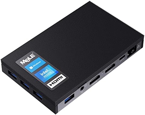 MeLE Mini PC Mini Ordenador Celeron N5105 8GB RAM + 128GB ROM M.2 NVMe PCle.3.0 2280 SSD Ordenador de Sobremesa,WiFi 6.0,Ethernet 1000Mbps,BT 5.2,4K HD,2 HDMI+4 USB 3.0