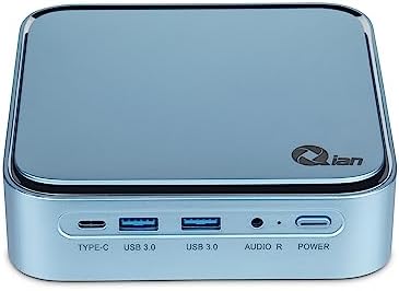 Qian Mini PC Intel Core i3 1115G4 2 Cores a 4,1 GHz | Intel UHD Graphics | 8GB DDR4 3200Mhz | 128GB SSD M.2 NVMe Gen3x4 | WLAN WiFi 5 | LAN 1 GB | Win 11 Pro | (Azul)