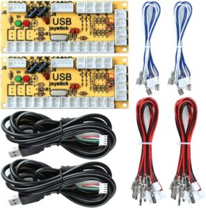 Owootecc Zero Delay USB Encoder Arcade Game DIY Parts Kit for PC, Raspberry Pi 3 / 2 / 1 Model B with RetroPie,Arcade MAME JAMMA Game Project(2Pack)