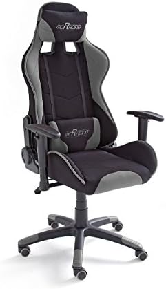 Robas Lund MC Racing 2 Silla de Gaming/Oficina/Escritorio con Asiento Deportivo, Poliéster, Negro y Gris Mate, 58x69x125 cm