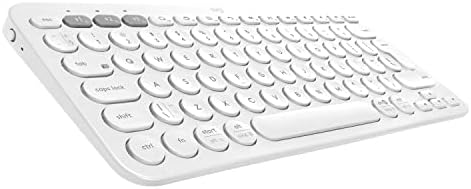 Logitech K380 Teclado Inalámbrico Multi-Dispositivos para Windows, Apple, iOS, Android, Chrome, Disposición QWERTY US Internacional, Blanco