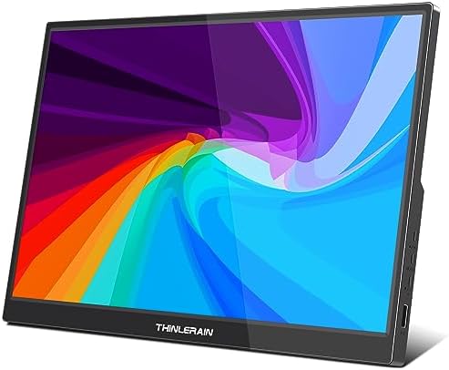 Thinlerain Monitor Portátil 14 Pulgadas con Pantalla IPS FHD 1920x1200, Monitor USB C y HDMI, Segundo Monitor (Altavoces Integrados y Soporte) Monitor Externo para PC Teléfono