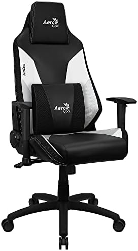 Aerocool ADMIRALBW, Silla Gaming Ergonómica Blanca, Air Tech, Cojines Acolchados