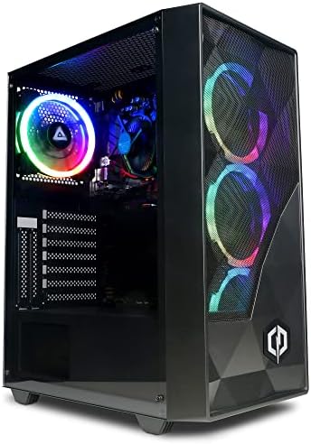 CYBERPOWERPC Regiment Gaming PC - AMD Ryzen 5 4600G, Radeon Graphics, 8GB RAM, 500GB NVMe SSD, 450W 80+ PSU, Wi-Fi, Windows 11, Eurus RGB