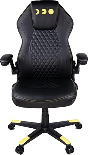Konix Pac-Man Silla de oficina gaming - Inclinación del asiento 15° - Cuero sintético liso - Negro y amarillo