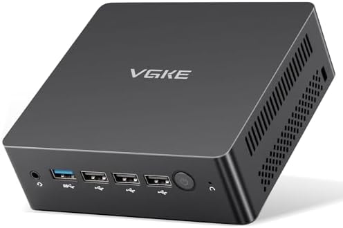 VGKE Mini PC, Mini Ordenador de Sobremesa,Windows11,8GB+ 256GB M.2 SSD,Intel Alder Lake Ν95 12ª Generación (hasta 3,4 GHz),Gigabit Ethernet,2.4G/5G WiFi,Bluetooth 4.2,HDMI,USB