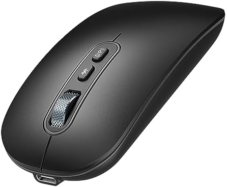 PINKCAT Ratón Bluetooth Recargable, Ratón inalámbrico Bluetooth Ergonómico y silencioso para Windows, MacBook, Ordenador, Chromebook, Notebook