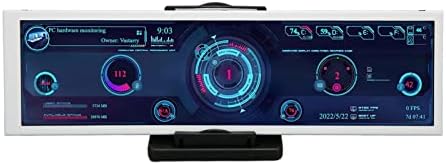 Annadue Monitor de Temperatura de la Computadora, Pantalla USB IPS de 8,8 Pulgadas, Monitor de Datos HDD RAM de la CPU de la PC, Pantalla del Panel del Sensor de la PC para RasPi