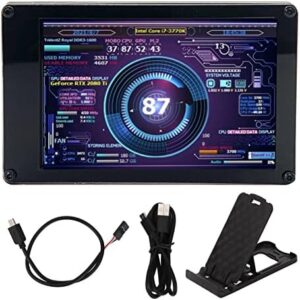 VBESTLIFE Monitor de Temperatura de la Computadora, Mini Pantalla IPS USB de 3,5 Pulgadas, Pantalla de Panel de Sensor de PC con Tema DIY, Monitor de Temperatura de Datos RAM de CPU de PC