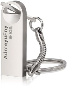 Memoria USB 64GB, Pen Drive 64G Pendrive Impermeable Flash Drive 64Gigas 2.0 Metal Portátil Memory Stick Disco Duro Externo para PC, Tabletas ect Almacenamiento de Datos (Plata)