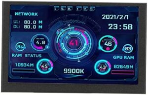Mini Pantalla IPS USB de 5 Pulgadas, Pantalla de Temperatura de PC AIDA64 PC CPU RAM Monitor de Datos Monitor de Temperatura de Pantalla de Panel de Sensor de PC, Monitor de Temperatura de Computadora