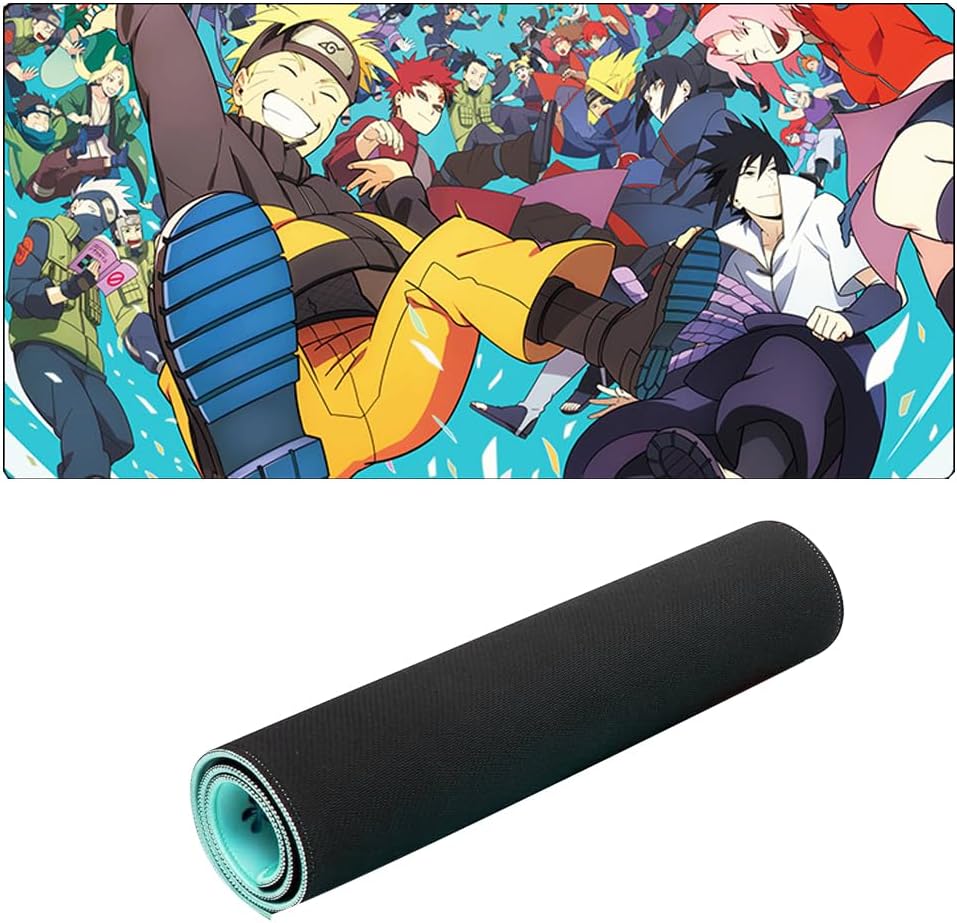 MEZHEN Alfombrilla para Naruto Alfombrilla de Ratón Gaming Alfombrilla Escritorio Anime Mousepad Jugadores Escritorio Oficina Antideslizante